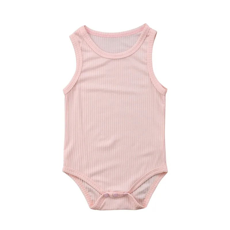 Детский однотонный комбинезон без рукавов для новорожденных|Боди малышек| |