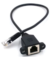 rj12 6p6c telephone extension cable 11 6p6c male to female cable with shield brand 27cm length black color