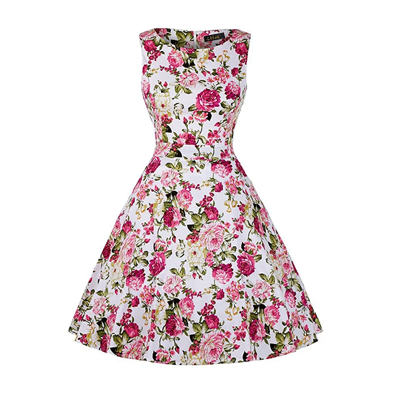 Летнее платье с цветочным рисунком Винтаж Для женщин 2018 модный принт Bodycon Платье