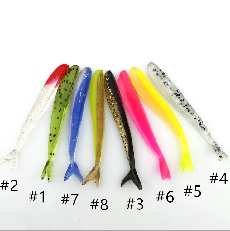 Gorgons 10pcs/bag rubber lure Artificial bait fishing accessories black minnow silicone fishing lure soft lure