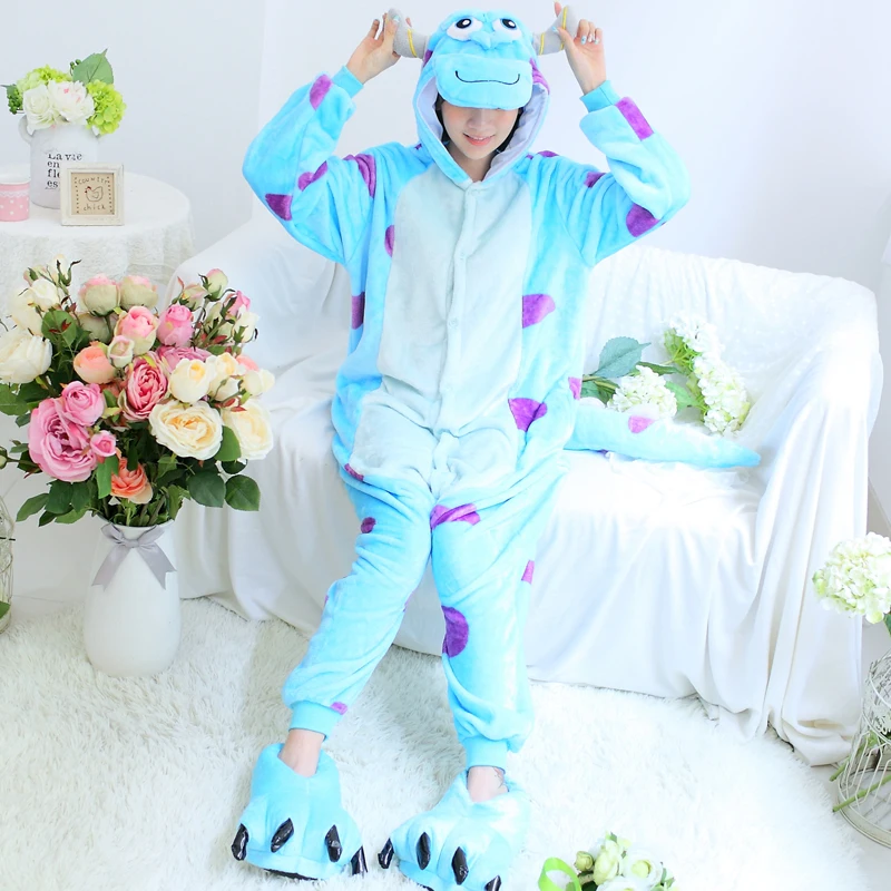 

Super Monster Sullivan Onesie Kigurumi Pajamas For Adult Pyjamas Sleepwear Cartoon Halloween Sully Jumpsuit Cosplay CostumeParty