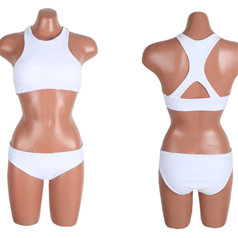 Новая женская мягкий микро бикини сексуальный купальник белый черный с высоким