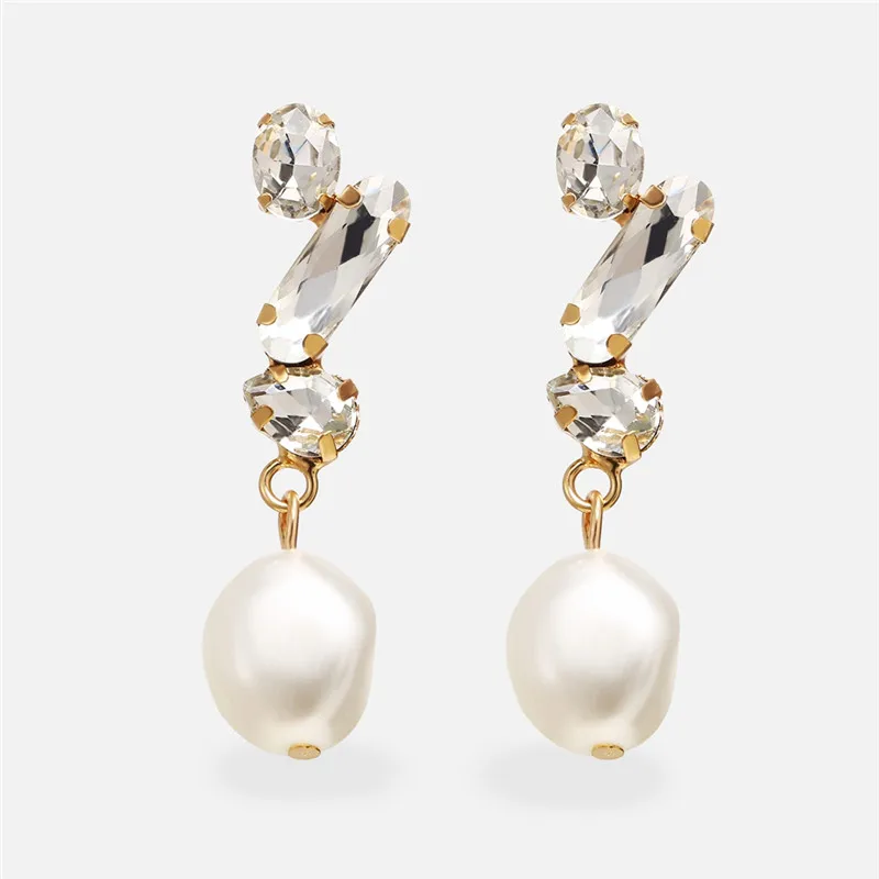 TOP Earrings 9 17 км большие золотые ZA Висячие серьги для женщин девушка кристалл оболочки имитация жемчуга висячие серьги модные свадебные украшения - Окраска металла: TOP Earrings 9