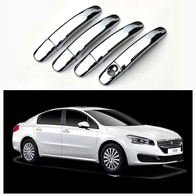 Для peugeot 301 508 2011- 508SW хромированная стильная дверная ручка и чаша автомобильные чехлы автомобильные аксессуары наклейки для автомобиля Стайлинг автомобиля - Название цвета: Handle for 508