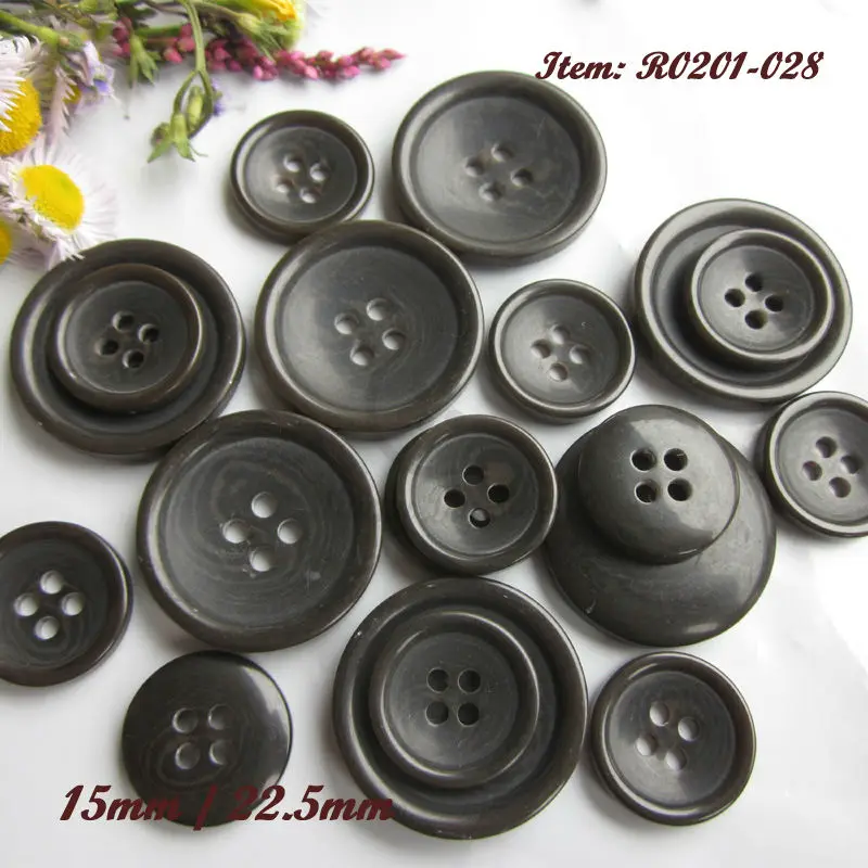 

144pcs 22.5mm / 15mm 4 holes black thin edge bowl pattern suit buttons men suit buttons men sewing material wholesale