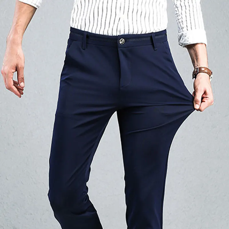 Для мужчин Брюки Блейзер Slim Fit Stretch Повседневное Формальные Свадебная одежда