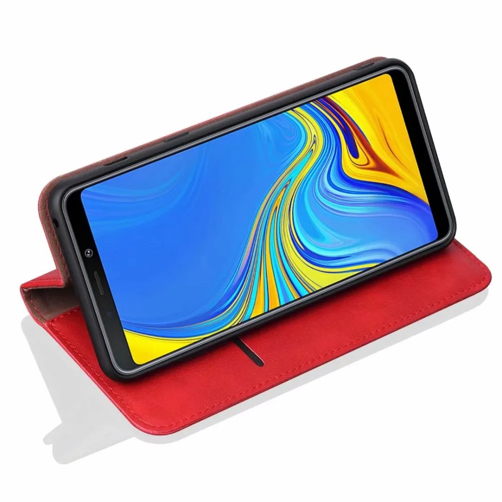 Чехлы для Galaxy A9 2018 Флип PU кожаный чехол задняя крышка Magetic держатель samsung |