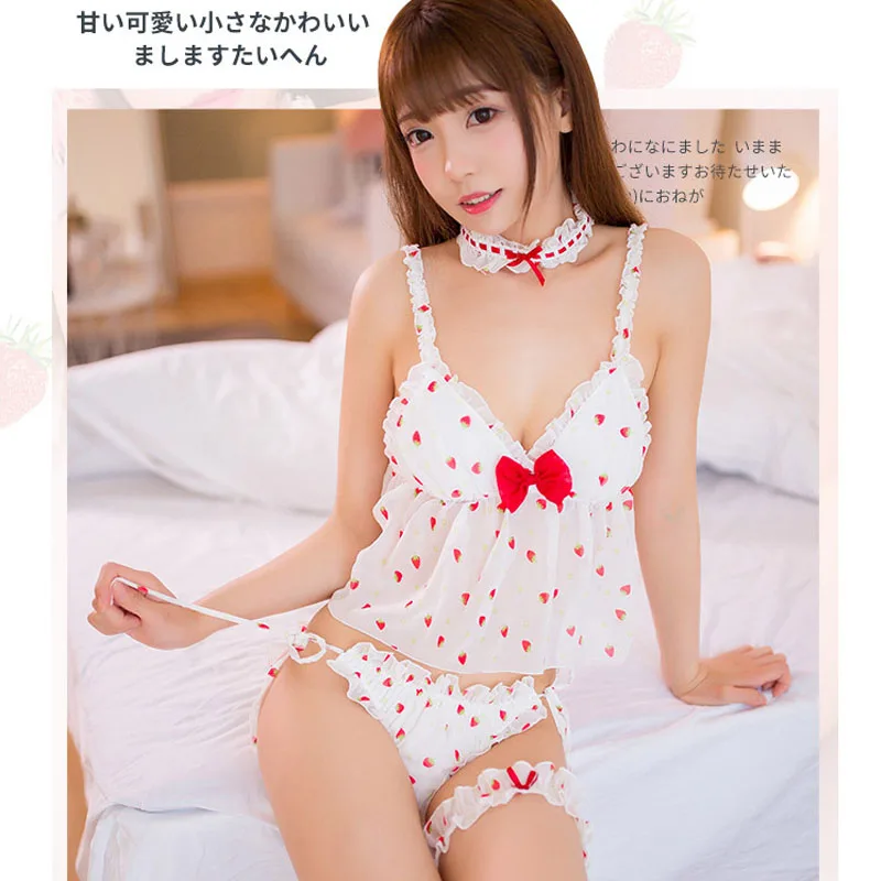 Аниме девушка косплей костюм милый и сексуальный комплект нижнего белья вышивка