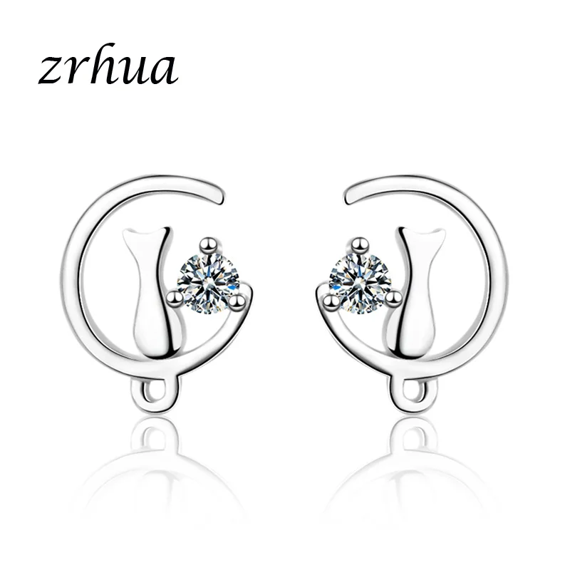 ZRHUA серебряные цветные милые кошачьи животные ювелирные изделия для женщин и