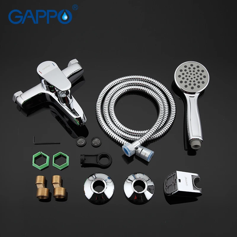GAPPO хромированный полированный кран для ванны, кран для душа, настенный кран для ванной, смеситель с одной ручкой, холодная и горячая вода