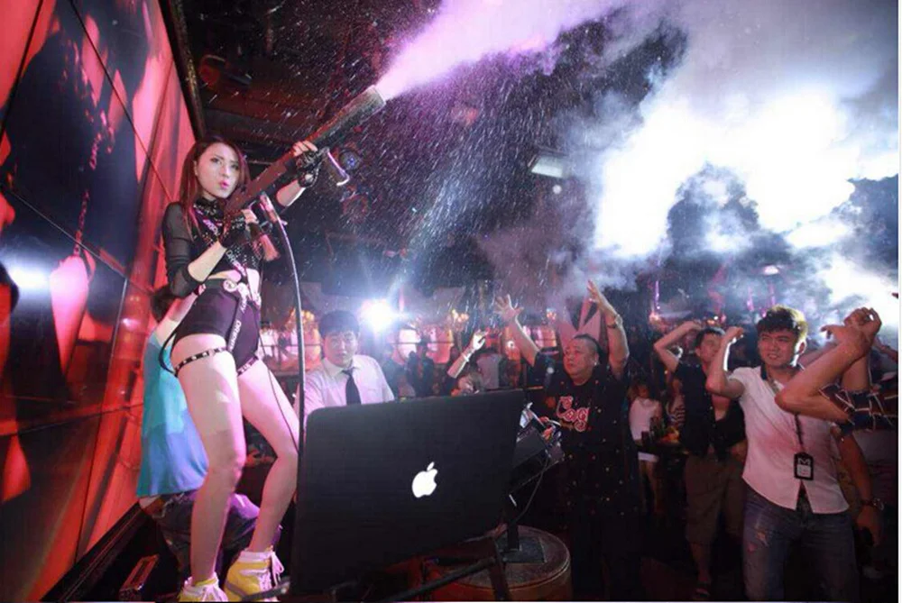 Дешевые 1 шт ручной CO2 Jet спецэффекты пушки с бак для углекислого газа обратно