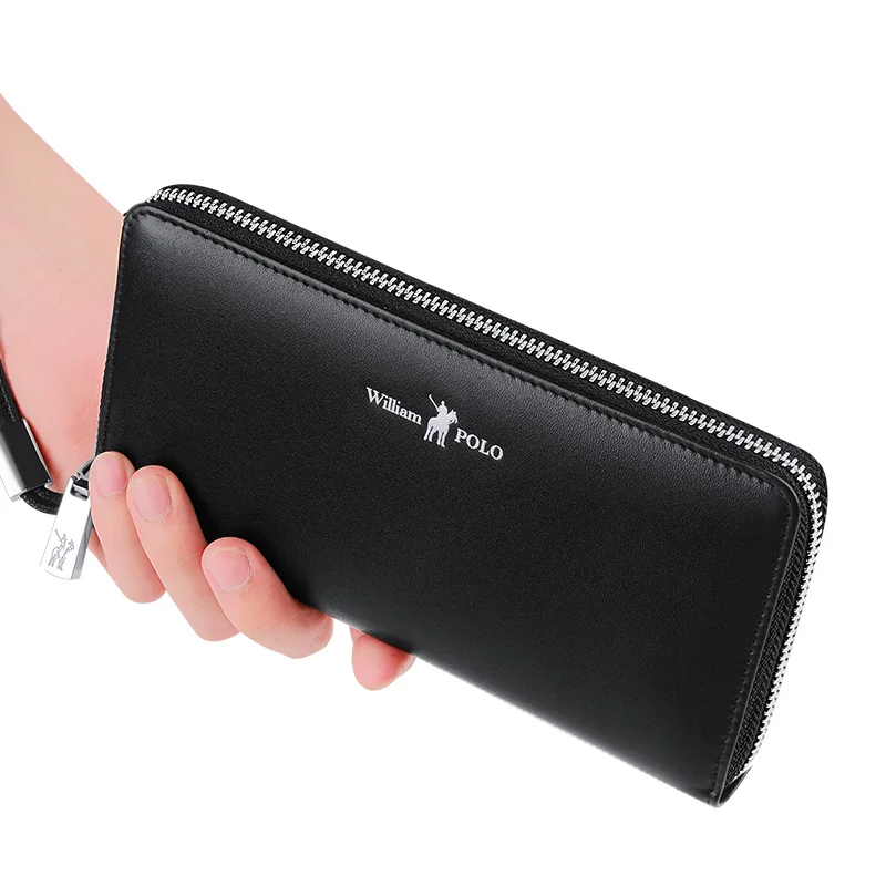 Мужской Длинный кошелек из натуральной воловьей кожи с отделением для карт |