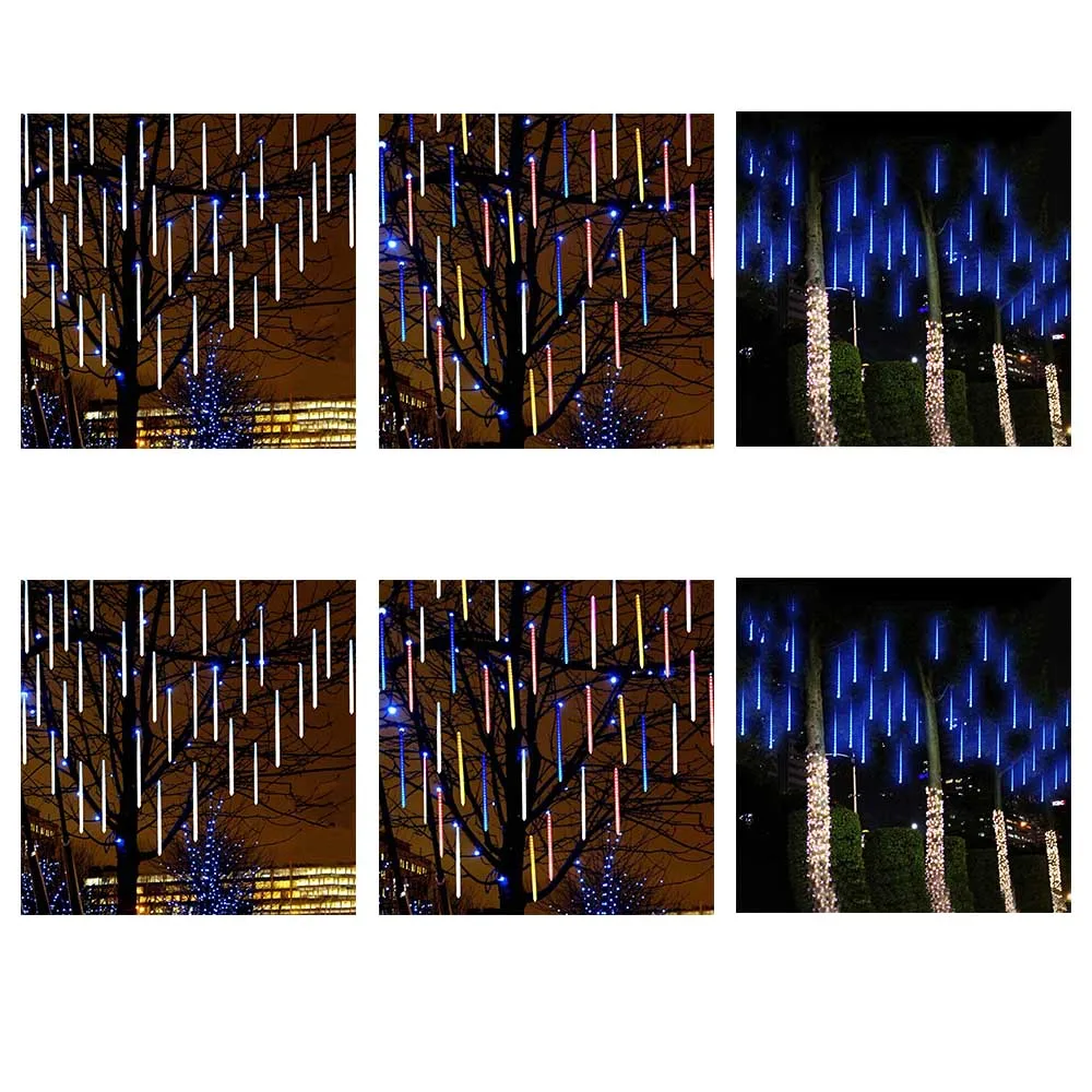 

10-220V Meteor Shower Rain Tubes Led Light Lamp EU Plug Christmas Light Wedding Garden Decoration Xmas waterproof