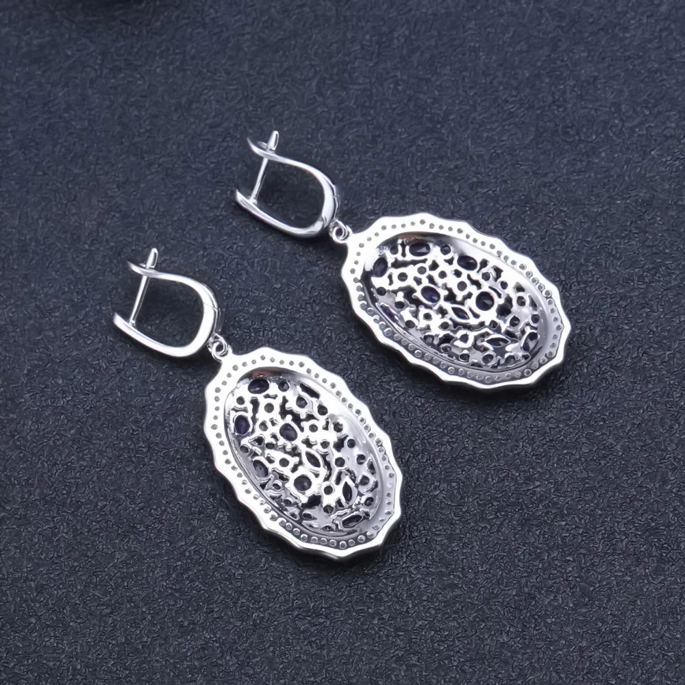 Женские Балетные серьги gemb's 9.49Ct натуральный аметистовый драгоченный камень