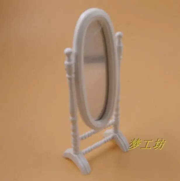 

A01-X154 children gift Toy 1:12 Dollhouse mini Furniture Miniature rement Dressing Mirror white color D258 1pcs