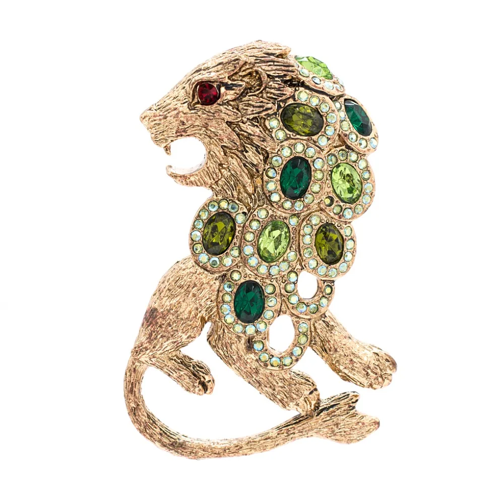 

Austrian Rhinestone Crystals Lion Brooch Pins Broach Women Jewelry Accessories SB4407 Clearance Sale