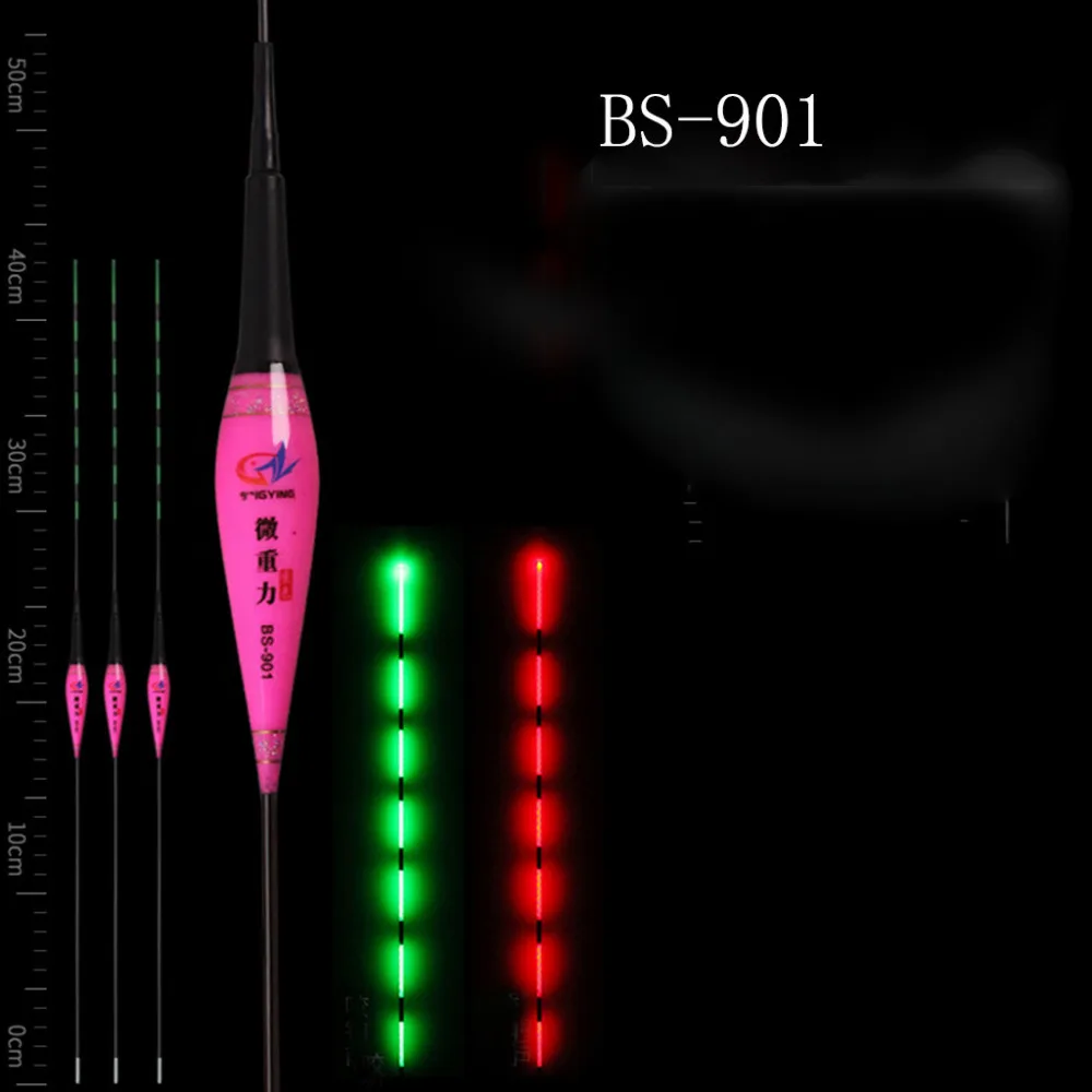 2019 Fishing fish drift LED intelligent alarm bite hook color electronic nano micro gravity luminous fishing float 40J1 | Спорт и