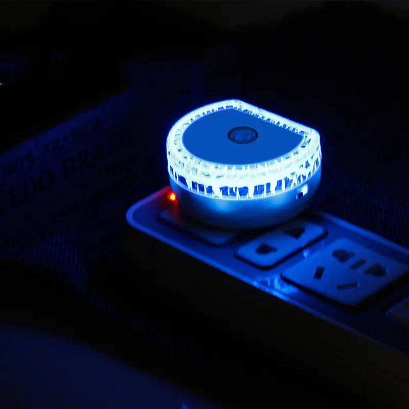 Crack-blue Светодиодный Ночной светильник с датчиком ЕС и США, двойной usb-порт, лампа для спальни, гостиной, коридора, ночные светильники - Испускаемый цвет: Crack-blue