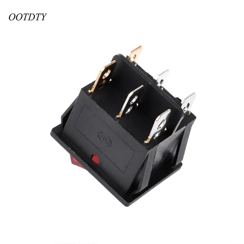 OOTDTY двойной катер кулисный переключатель 6 Pin ВКЛ ВЫКЛ с зеленым красным светом 20A