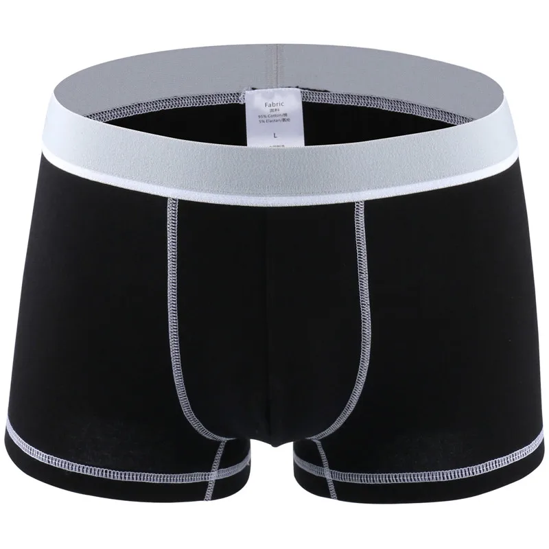 ; торговля Mr мужская хлопковая Underpant модные, пикантные Высококачественная брендовая одежда Для мужчин боксеры шорты Ман белье Плюс сайз для полных - Цвет: Black 0608