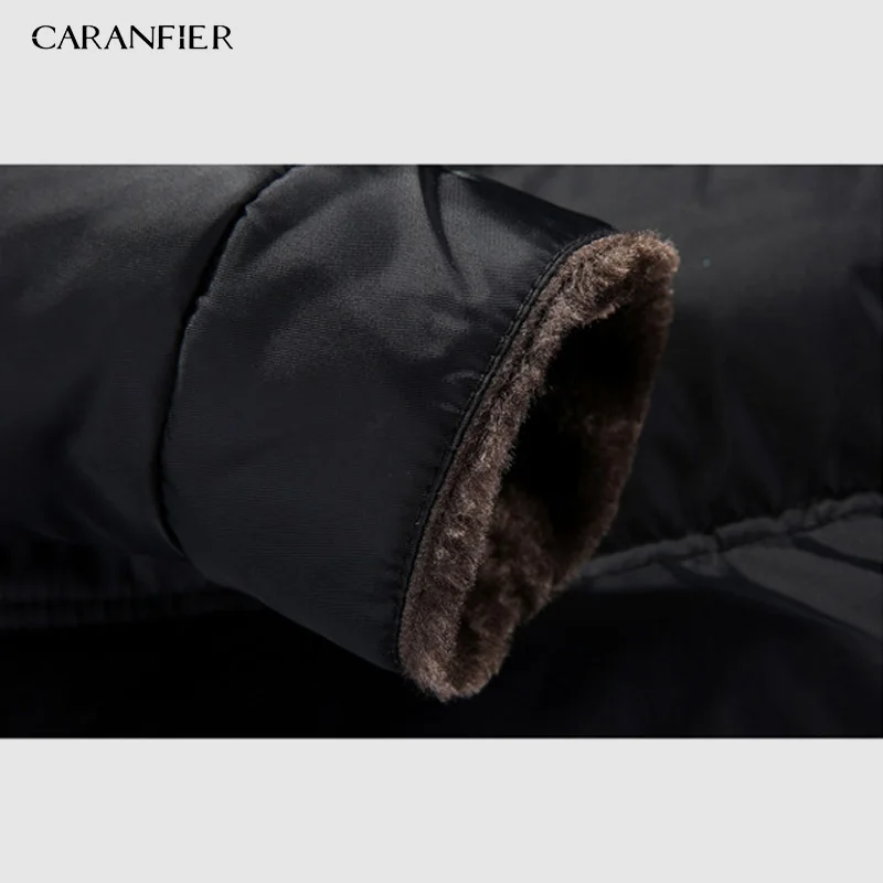 CARANFIER новые зимние длинные пальто для мужчин теплая Повседневная куртка Верхняя одежда модные толстые парки брендовая одежда Высокое качество парка для мужчин 3XL
