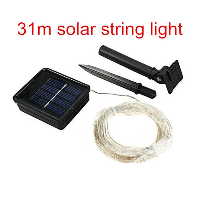 31M Solar Strings 100/200/300 светодиоды Открытый USB/солнечного света строки Фея праздник для рождественской вечеринки гирлянды солнечные сад маскарадный украшения - Испускаемый цвет: 31M Solar Strings