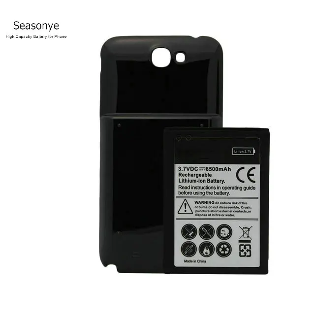 Seasonye 6500 мАч EB595675LU длительная запасная батарея+ чехол для samsung Galaxy Note 2 II Note2 N7100 GT-N7100 N7105 N7102