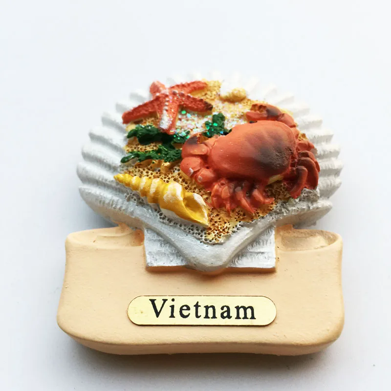 Вьетнам Nha Trang Halong Bay Shell океан ветер Смола Окрашенные ремесла магнитная наклейка