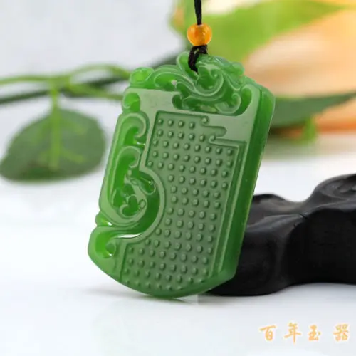 Китайский зеленый нефритовый нефрит натуральный ручная резная подвеска с