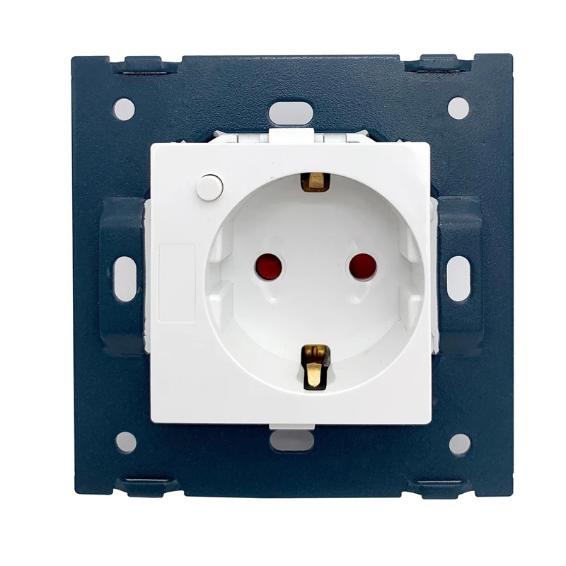 Штепсельная розетка стандарта ЕС белая пластиковая панель ПК Ac 90 ~ 250V 10A настенная