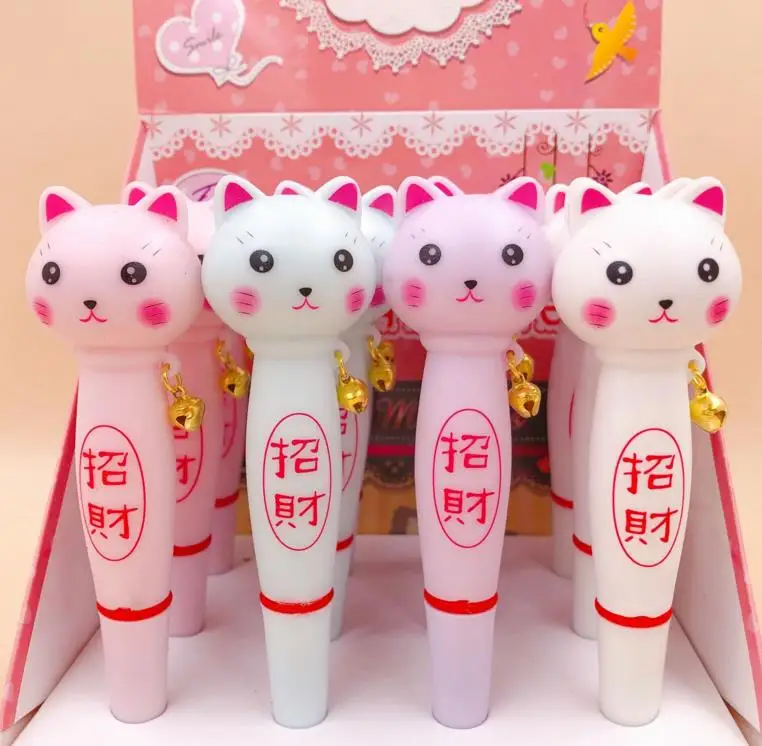 2 шт. Kawaii Кот приносящий удачу счастливый гелевая ручка с фигуркой котенка корейский 0,7 мм черные чернила ручки животные Ручки для подписи офисные школьные принадлежности
