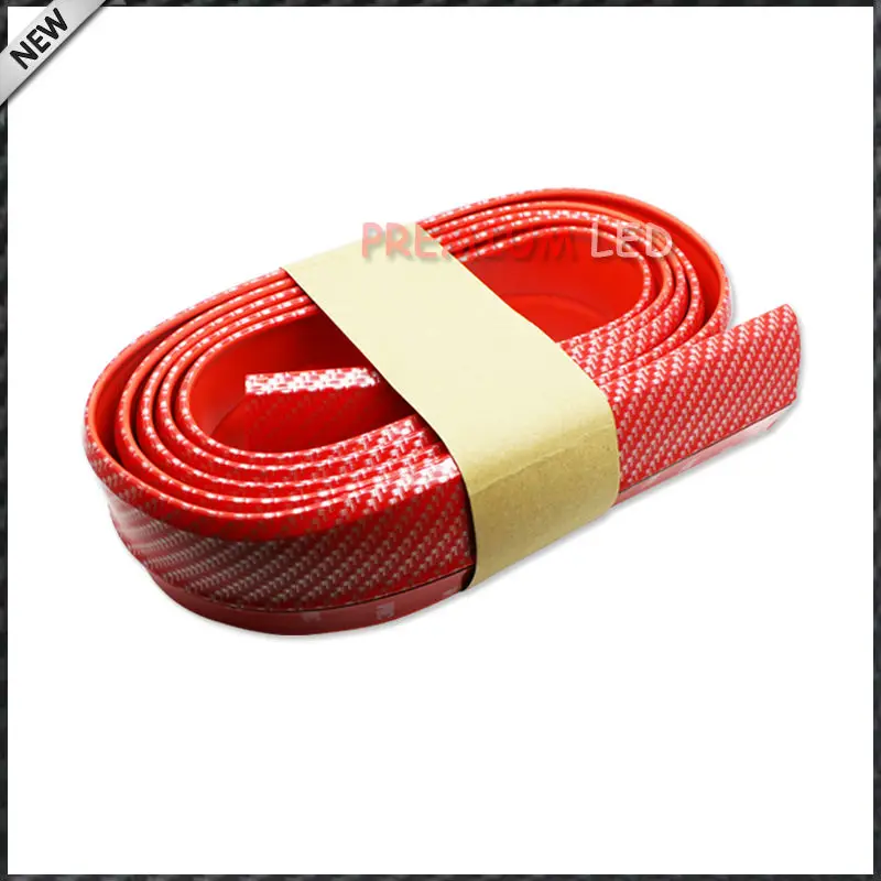 1 шт. Универсальный ПУ Красный Углеродного Волокна Переднего Бампера Для Губ Splitter