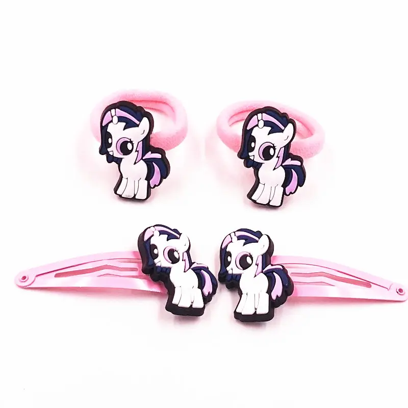 8 4 шт. My Little Baoli Poni Horse Rainbow Tail заколки для волос для девочек эластичные аксессуары для волос Волосы Резинки десны - Цвет: 8