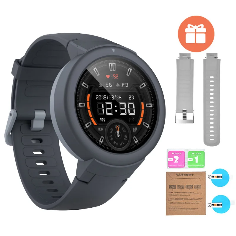 Gray n gray strap Английская версия Huami Amazfit Verge Lite gps Смарт-часы IP68 Водонепроницаемый 1," AMOLED экран 20 дней работы от батареи - Цвет: Gray n gray strap
