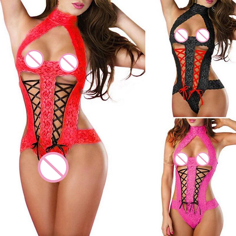 

Female Sexy Dress Transparent Conjoined Lingerie 3 Colors Suit Intimates Costumes Women Underwear