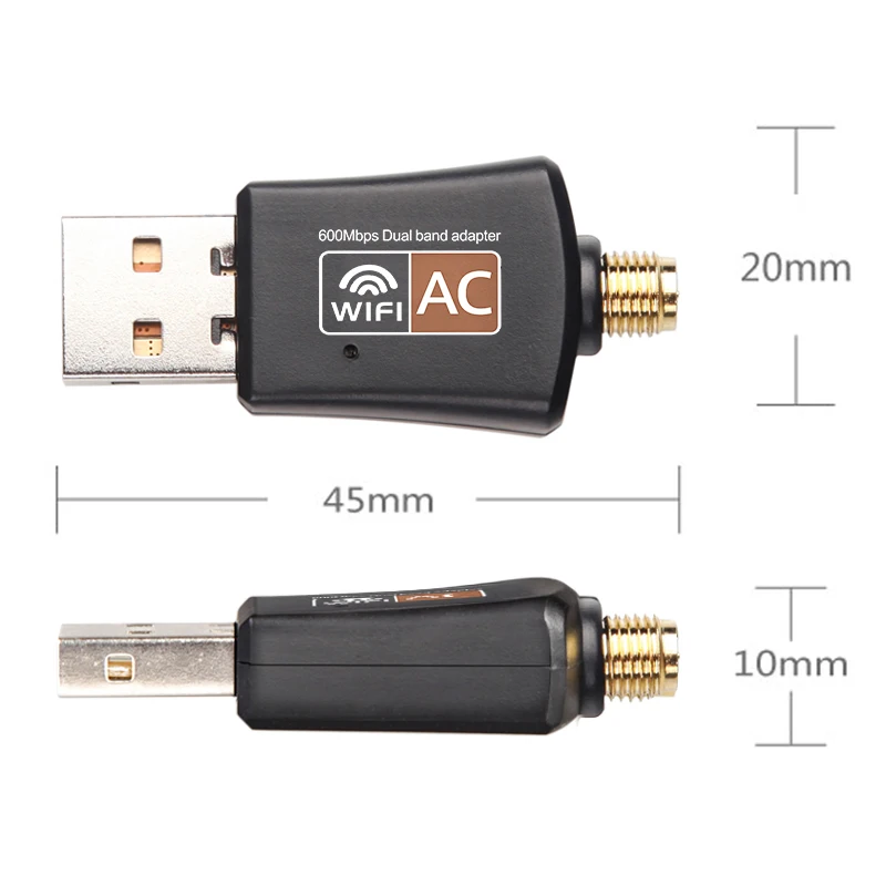 KEBETEME Беспроводной двухдиапазонный 802.11ac USB WiFi 5 ГГц 2 4 600 Мбит/с адаптер для Windows XP Win