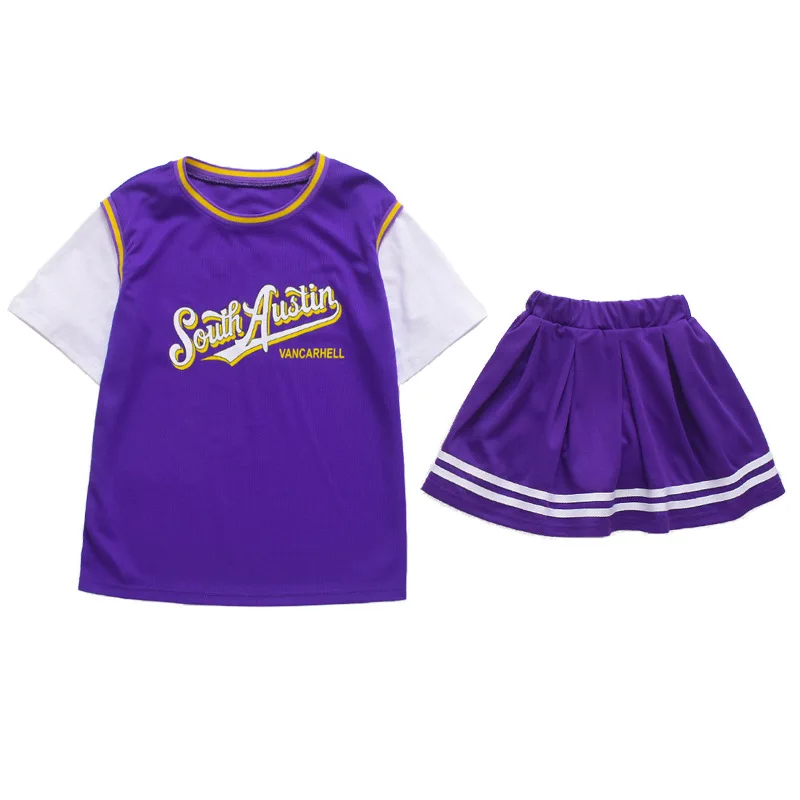 

New Children Jazz Dance Costume Purple Two Pieces Suit Casual Street Dance Hip Hop Outfits Boys Girls Cheerleading Stage Costume