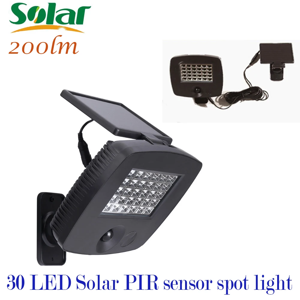200 лм Солнечный садовый светильник 30 светодиодов датчик движения на солнечной
