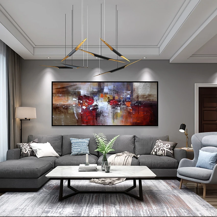 Unique gift Hand Painted Modern Large Abstract Art Home Decor Hang Picture colorful Handmade Oil Painting On Canvas no framed | Дом и сад