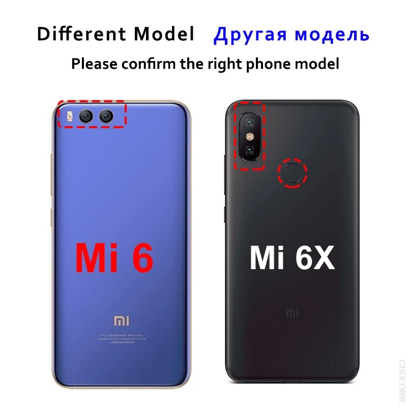 CHOEOIWE Чехлы для Xiaomi Mi 6X 6 Покрытие мягкий чехол Mi6 Mi6X силиконовый прозрачный