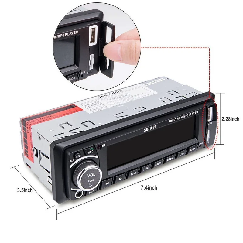 

Автомагнитола 1 Din с Bluetooth, MP3-плеер с поддержкой USB/TF/AUX/FM, приемник с беспроводным пультом дистанционного управления 2018
