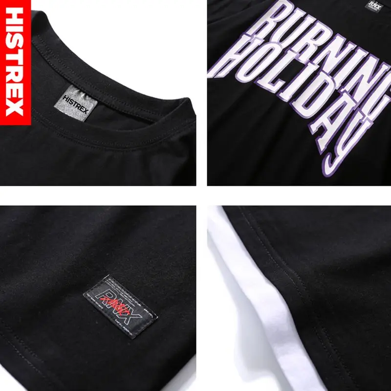 2018 Popular purple Print Funny Letter T-Shirt Hip Hop Men Streetwear Tshrit Casual Short Sleeve T Shirt Cotton Top Tees Summer | Мужская