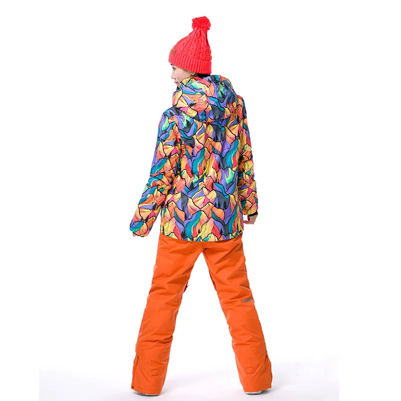 GSOU Снежный бренд женский лыжный костюм водонепроницаемая лыжная куртка штаны