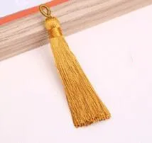dark yellow 10 шт./лот, 7 см, шелковые кисточки, бахрома для шитья, шнурок, отделка для ключей, кисточки для рукоделия, серьги, ожерелье, фурнитура, аксессуары, вечерние - Цвет: dark yellow
