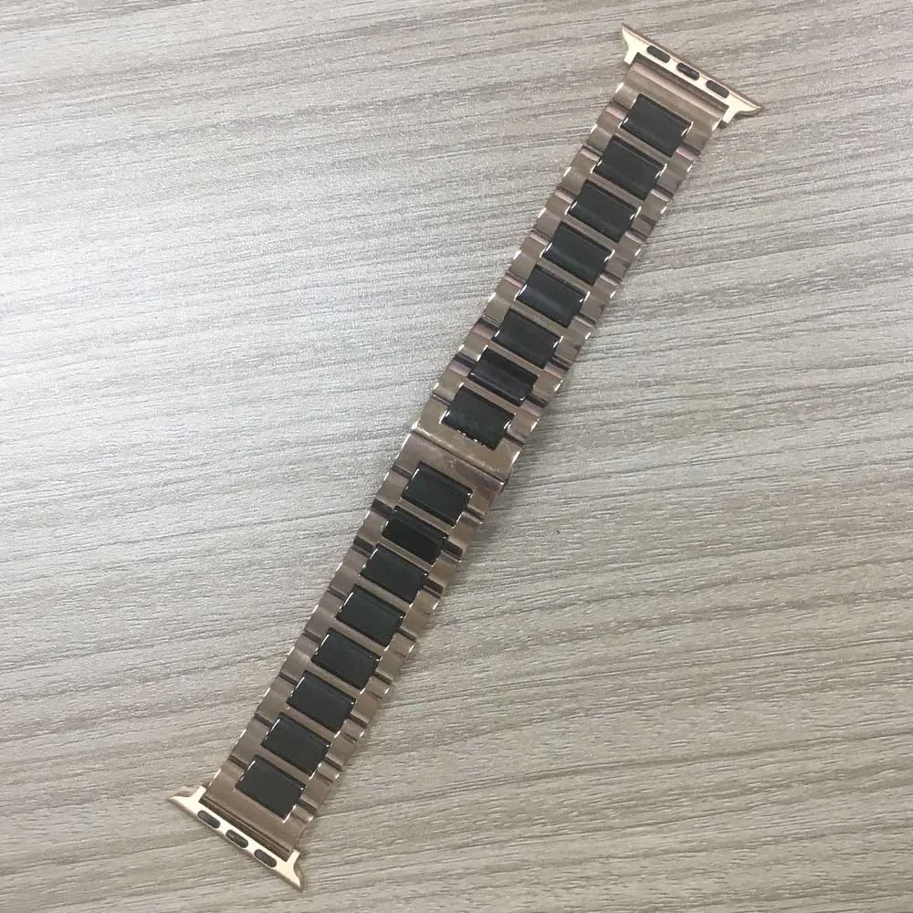 Керамика Нержавеющая сталь браслет для наручных часов Apple Watch, версии 5 4 3 2 ремень 40/44/38/42 мм Для мужчин/Для женщин наручные Аксессуары для ремней