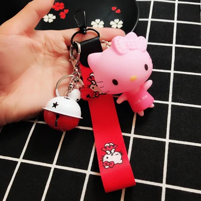 color 8 Милый брелок hello kitty, брелок для женщин, аниме, брелок для ключей Kt Cat, детские игрушки, брелок для автомобиля, брелок на запястье, веревка, брелок, подарки - Цвет: color 8