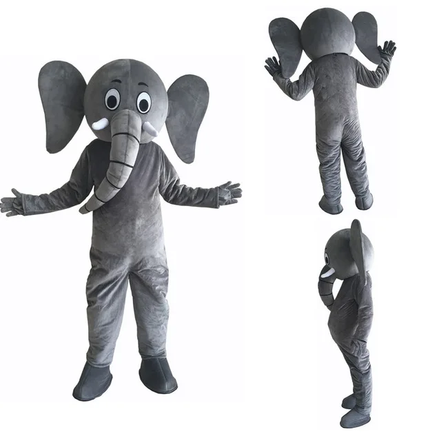 2018 Вечеринка зоопарк слон талисман костюмы Профессиональный длинный нос и