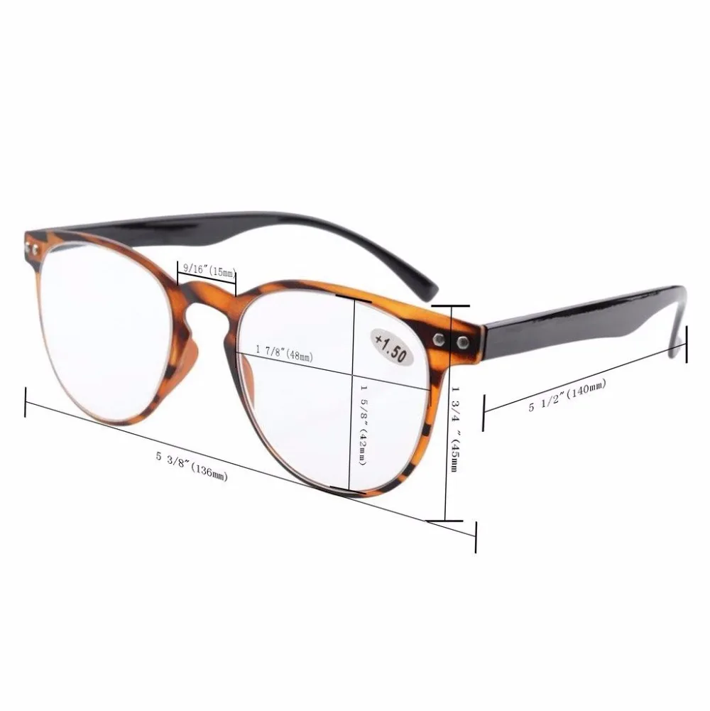 R060 Eyekepper круглый полный охват ультратонкий гибкий каркас очки для чтения + 0 5/0 75/1