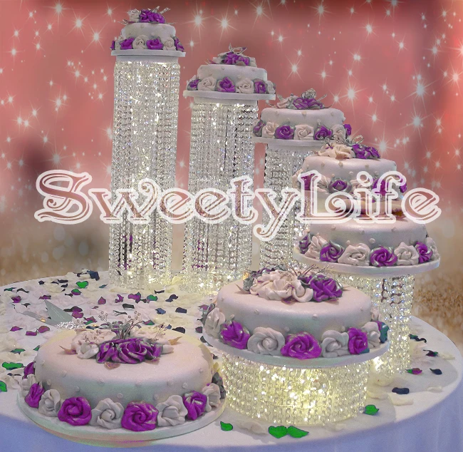 

Wedding Crystal Round Acrylic Cake Stand 6PCS/lot Cake Display