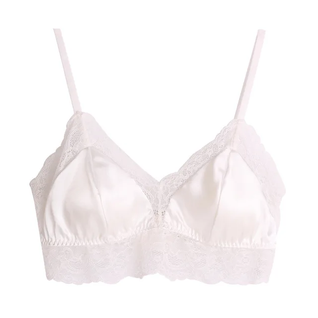 

Summer New Silk No Steel Ring Bra Silk French Sexy Lace Underwear Female Thin Section
